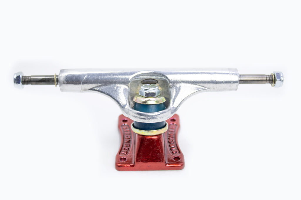 TRUCK STRONGER SKATE POLIDO C/ BASE VERMELHA - 149MM