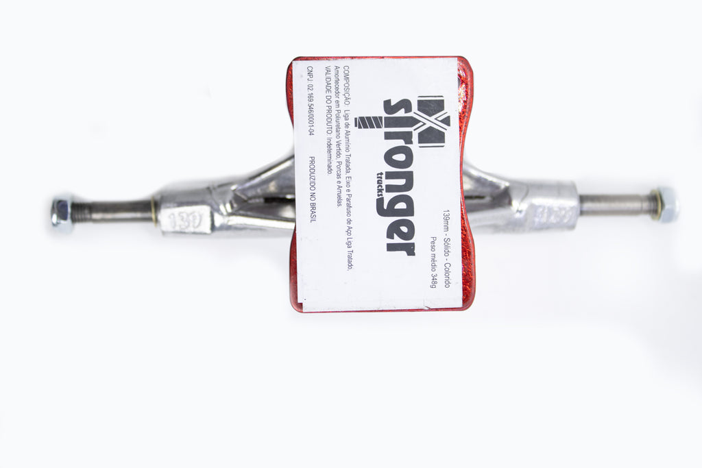 TRUCK STRONGER SKATE POLIDO C/ BASE VERMELHA - 149MM