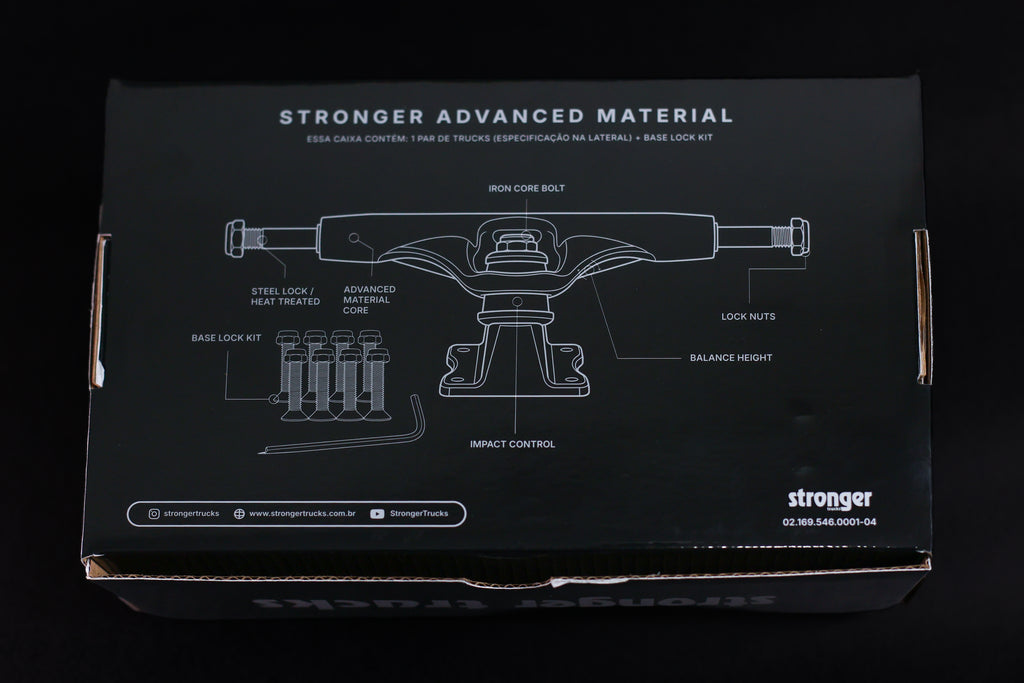 STRONGER TRUCKS POLISHED HOLLOW AXLE + FREE CAP