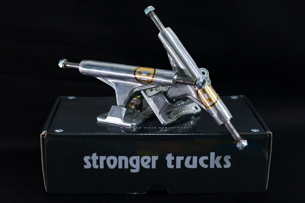 STRONGER TRUCKS POLISHED HOLLOW AXLE + FREE CAP