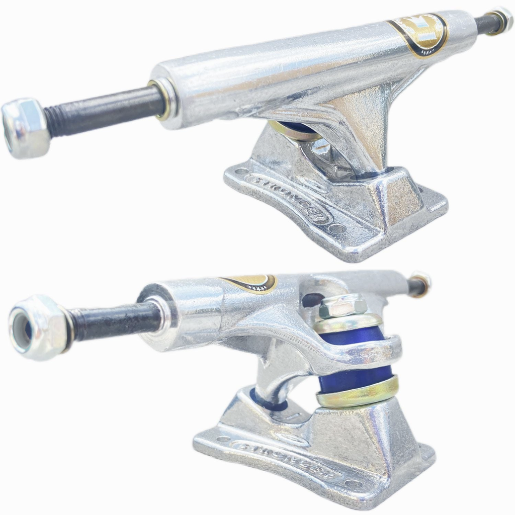 STRONGER TRUCKS POLISHED HOLLOW AXLE + FREE CAP