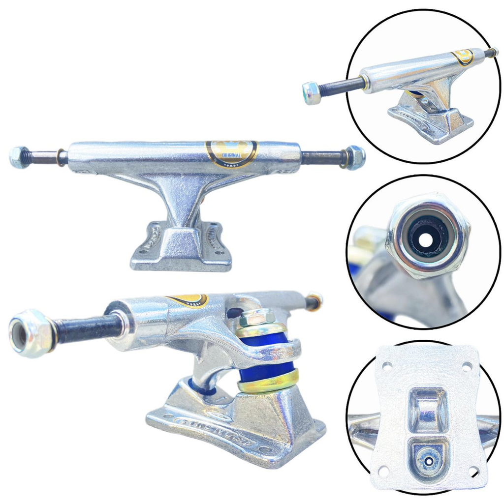 STRONGER TRUCKS POLISHED HOLLOW AXLE + FREE CAP
